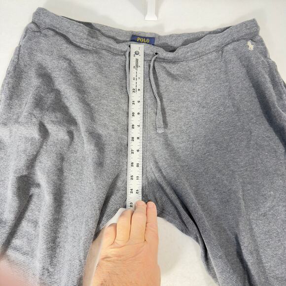 Polo Ralph Lauren Waffle Weave Lounge Pants Men L Drawstring Waist CUT Off Hems - Picture 7 of 15